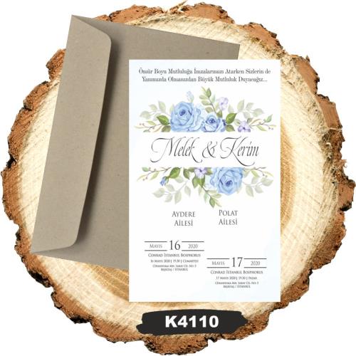 1000 adet ucuz kraft zarflı 10x16 cm düğün - nişan - kına davetiyesi model no - B4110